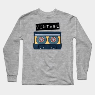 Vintage - Orange Cassette Long Sleeve T-Shirt